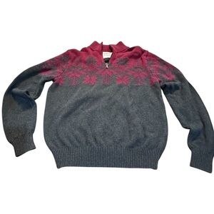 Weatherproof Vintage Holiday Sweater Mens Medium‎ 1/4 Zip Pullover Snowflake